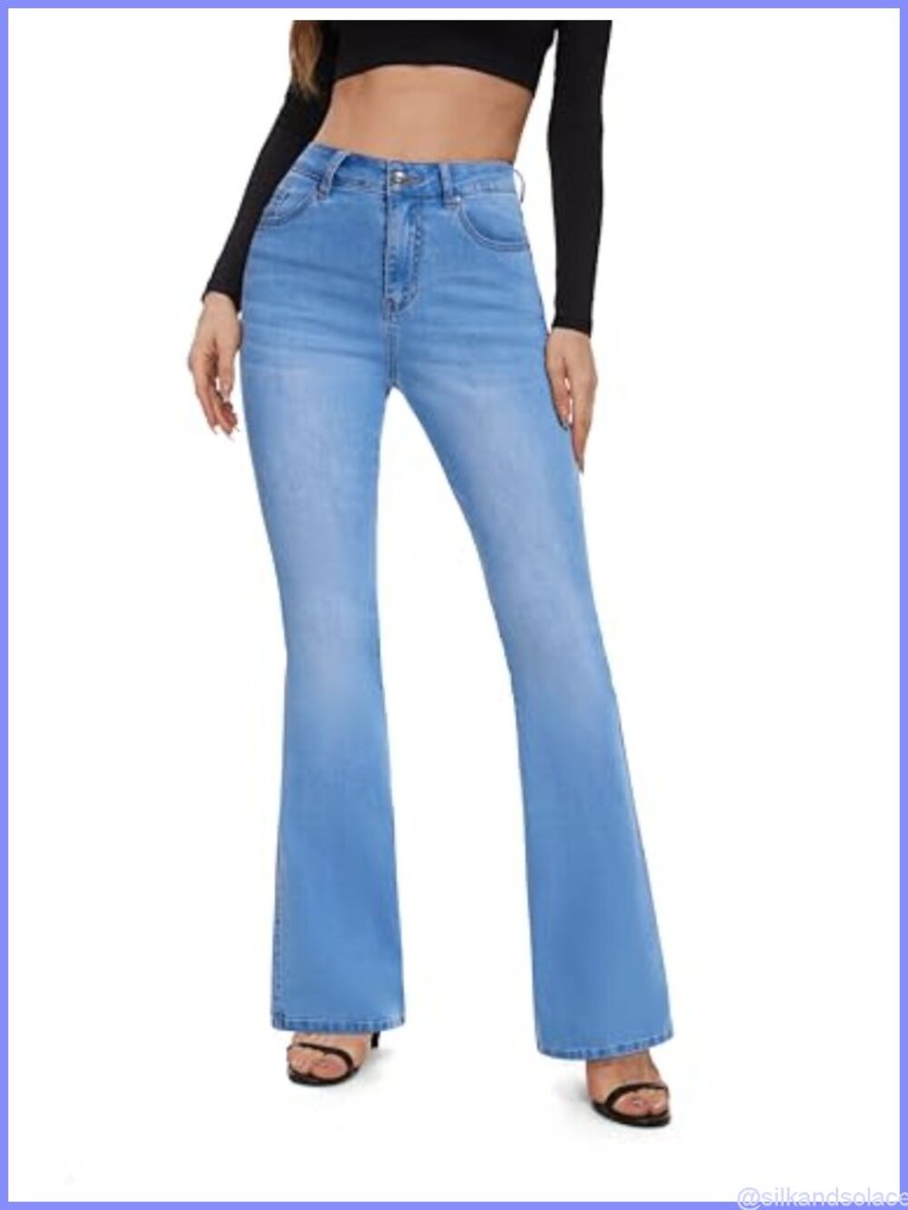 High Waisted Butt Lifting Stretch Bootcut Jeans